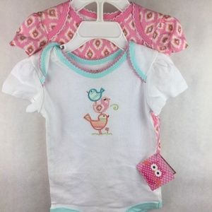 Girl's Happi Bird and Pink 2 Pack Bodysuit S: 3/6
